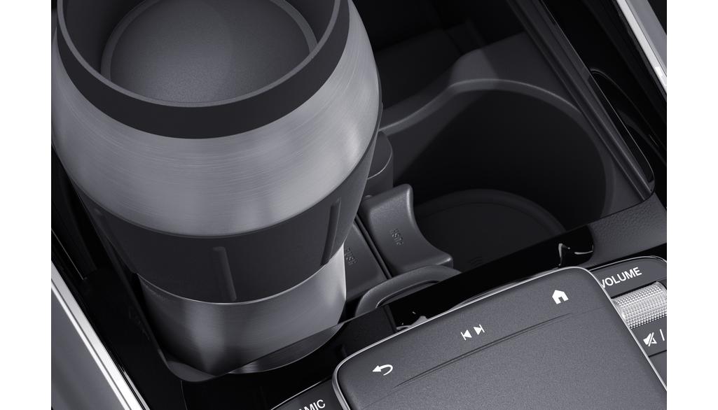 Cup holder, center console, for vehicles with front shift gearbox, (e.g. CLA/ B-Class/ A-Class), black, A1778100301 Cup holder, center console, for vehicles with front shift gearbox, (e.g. CLA/ B-Class/ A-Class), black, A1778100301