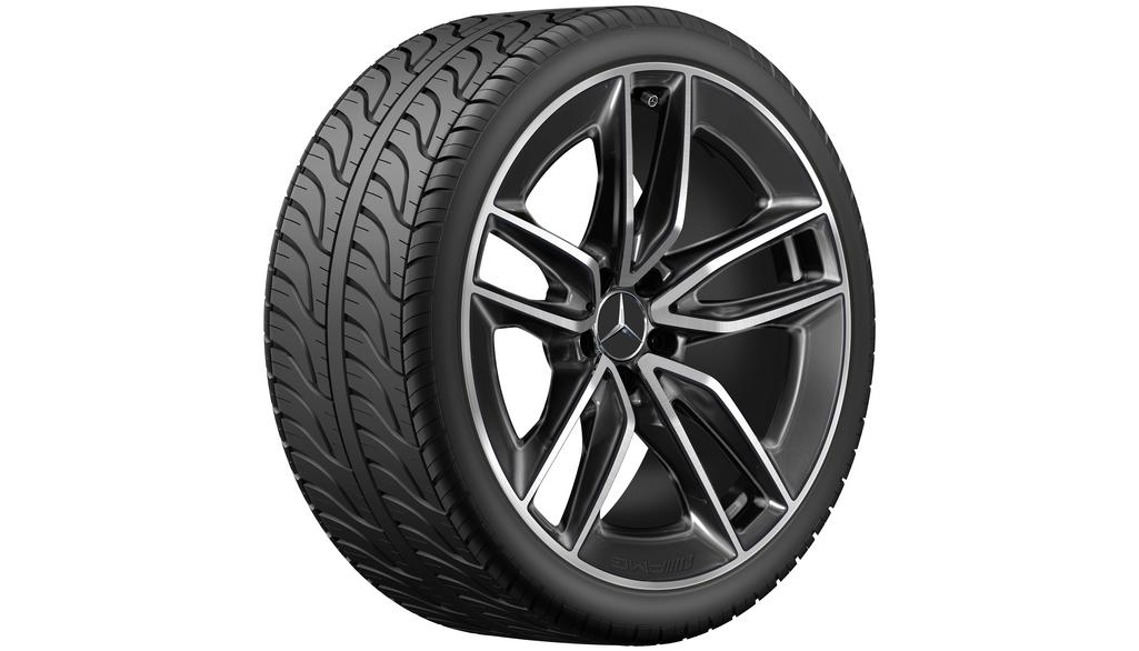 Cerchio AMG a 5 doppie razze, 50,8 cm (20 pollici), lucido, CLS, 275/30 R20/, nero, A25740122007X23 Cerchio AMG a 5 doppie razze, 50,8 cm (20 pollici), lucido, CLS, 275/30 R20/, nero, A25740122007X23