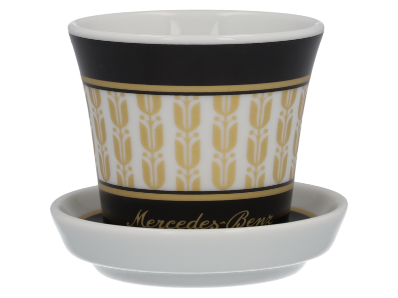 Espresso cups, set, 90 ml, 4-piece, black / white / gold-colored, B66042028