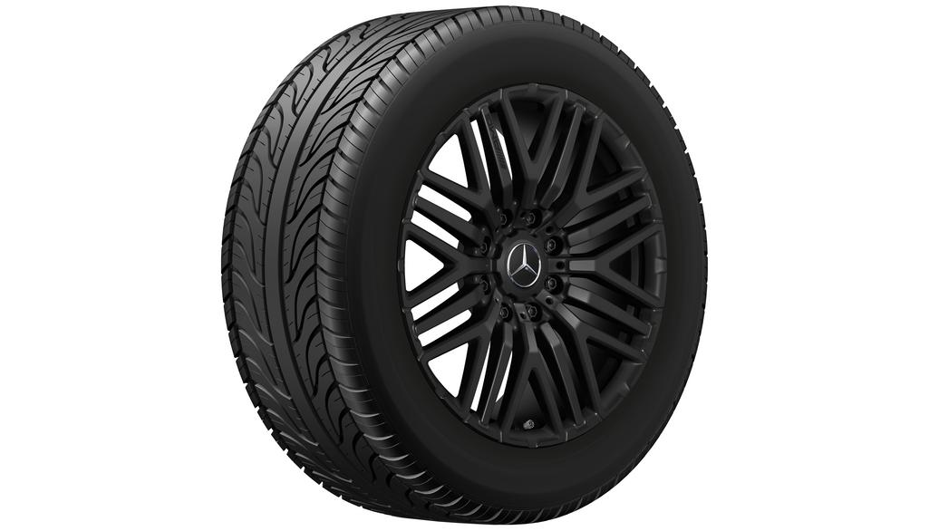 Cerchio forgiato AMG a razze incrociate, 55,9 cm (22 pollici), Classe G, 325/55 R22/, nero opaco, A46340140007X35 Cerchio forgiato AMG a razze incrociate, 55,9 cm (22 pollici), Classe G, 325/55 R22/, nero opaco, A46340140007X35