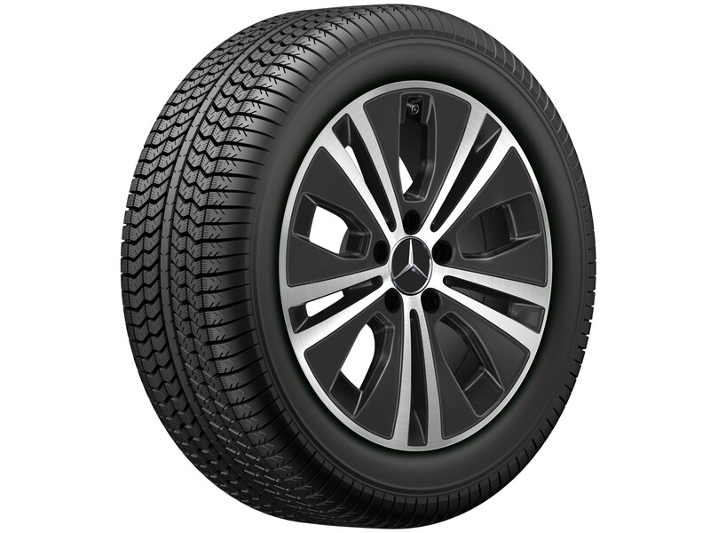 5-twin-spoke wheel, 43.2 cm (17-inch), high-sheen, E-Class, 225/55 R17/, black, A21340151007X23