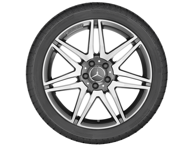 AMG 7-twin-spoke wheel, 48.3 cm (19-inch), high-sheen, SL/ CLS, 255/35 R19/, titanium gray, A23140113007X21