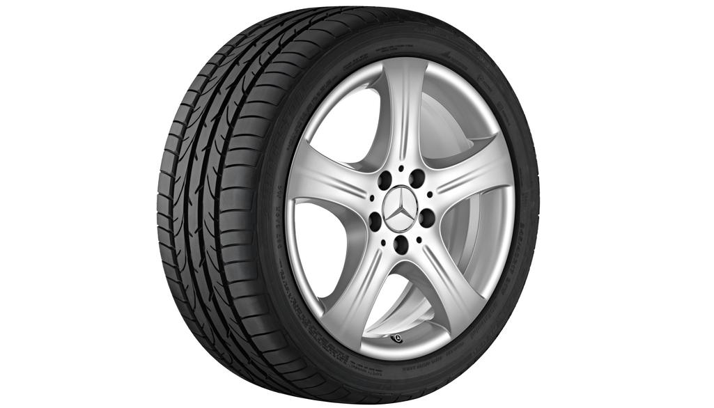 5-spaaks velg, 43,2 cm (17 inch), E-Klasse, 235/45 R17/, vanadiumzilver, A20740123027X45