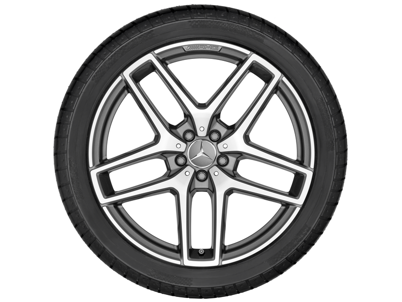 AMG 5-Doppelspeichen-Rad, 53,3 cm (21 Zoll), glanzgedreht, GLE, 275/45 R21/, titangrau, A29240129007X21