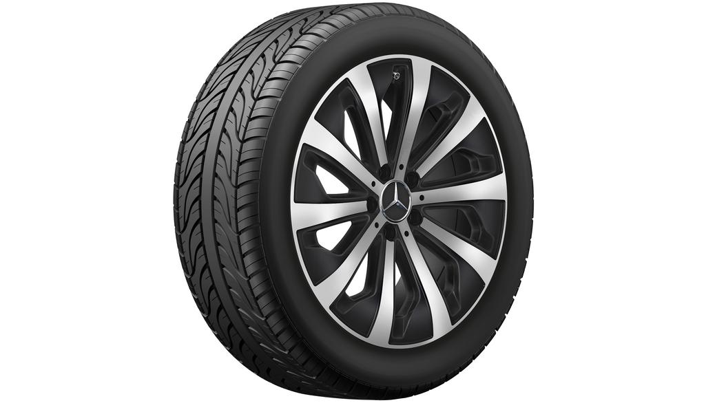 10-Speichen-Rad, Aero, 48,3 cm (19 Zoll), glanzgedreht, GLB/ GLA, 235/50 R19/, schwarz, A24740131007X23