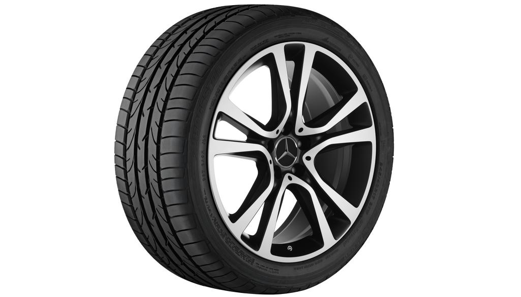 5-dubbelspaaks velg, 48,3 cm (19 inch), hoogglans, E-Klasse, 245/35 R19/, matzwart, A21240148027X36 5-dubbelspaaks velg, 48,3 cm (19 inch), hoogglans, E-Klasse, 245/35 R19/, matzwart, A21240148027X36