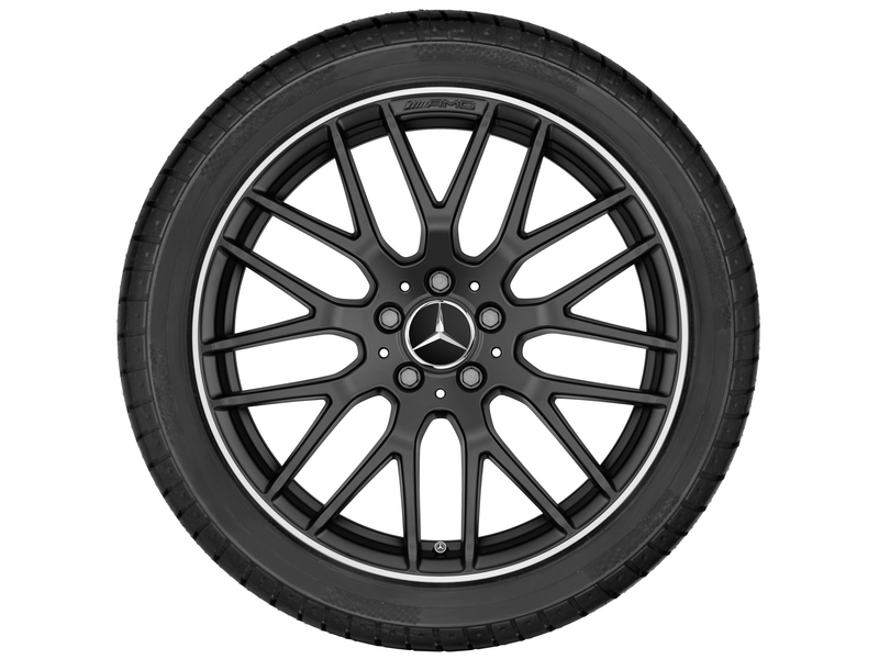 AMG forged wheel in cross-spoke design, 48.3 cm (19-inch), high-sheen rim flange, C-Class, 265/35 R19/, matt black, A20540118007X71