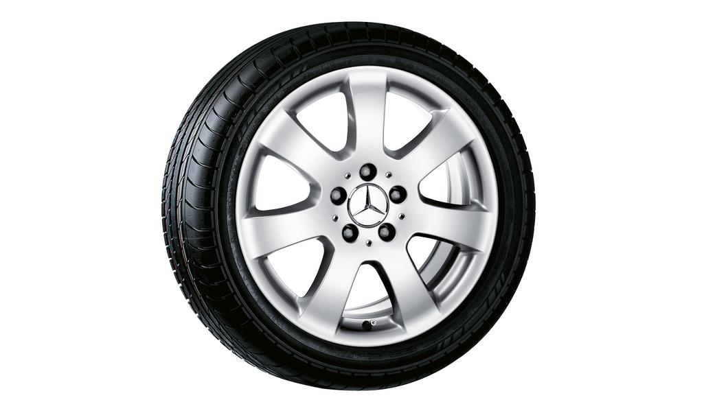 Cerchio a 7 razze, 43,2 cm (17 pollici), Classe R/ Classe M-GLE, 235/65 R17/, argento titanio, B66474247 Cerchio a 7 razze, 43,2 cm (17 pollici), Classe R/ Classe M-GLE, 235/65 R17/, argento titanio, B66474247