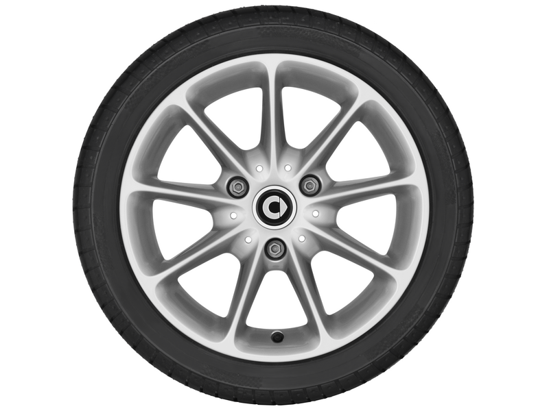 9-spoke alloy wheel, 38.1 cm (15-inch), smart, 175/55 R15/, titanium silver, A4514010502CA4L