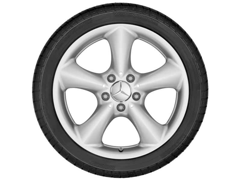 5-spoke wheel, Adharaz, 43.2 cm (17 inch), (CLC/ SLK-SLC/ C-Class among others), 225/45 R17/, sterling silver, A20940100009709