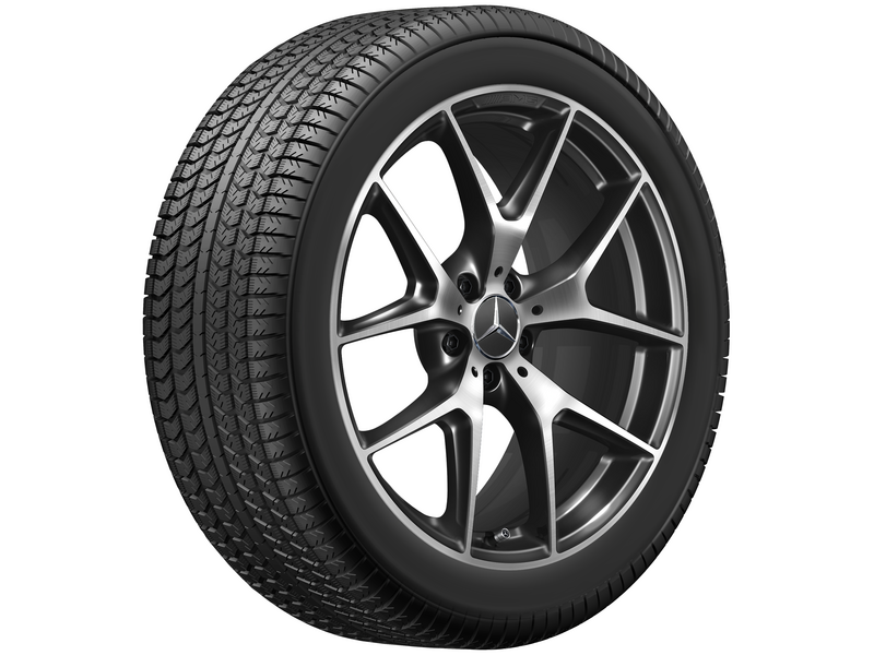 AMG Kreuzspeichen-Rad, 50,8 cm (20 Zoll), glanzgedreht, GLC/ E-Klasse, 255/45 R20/, schwarz, A25340155007X23