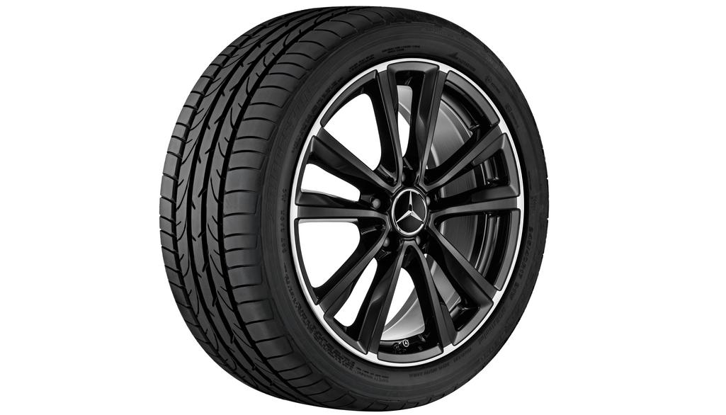 Cerchio a 5 doppie razze, 45,7 cm (18 pollici), flangia del cerchio ad alta lucentezza, CLA/ Classe B/ Classe A, 225/40 R18/, nero, A24640106007X72
