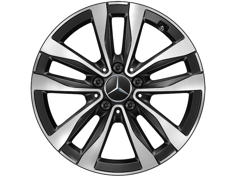 Cerchio a 5 doppie razze, nero lucido, Goodyear, Eagle F1 Asymmetric 5 MO, 245/45 R17 99Y XL, estivo, Q44024141029A