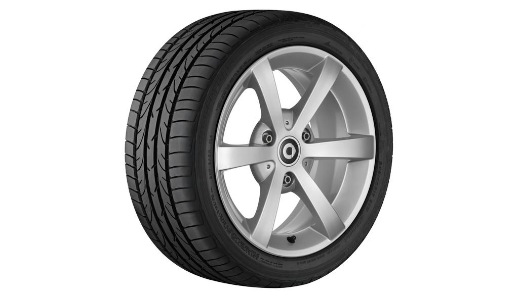Cerchi in lega a 6 razze, Design 3, 38,1 cm (15 pollici), smart, 195/50 R15/, argento titanio, SALEA4514010602CA4L