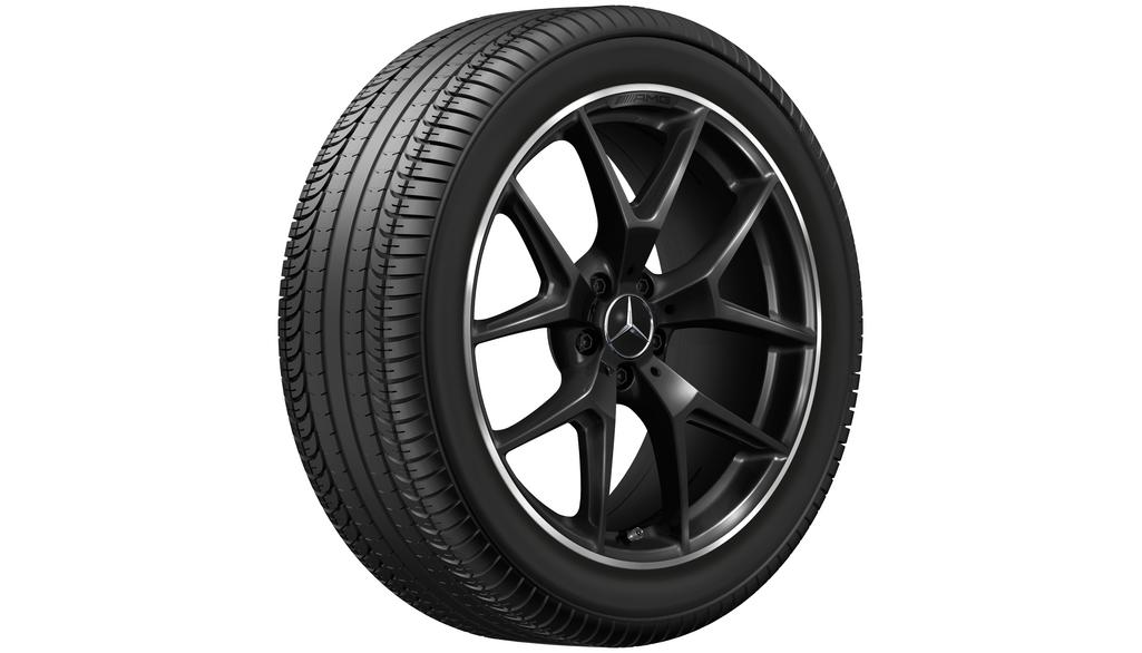 Cerchio a raggi incrociati AMG, 50,8 cm (20 pollici), flangia del cerchio ad alta lucentezza, GLC/Classe E, 255/45 R20/, nero, A25340155007X72 Cerchio a raggi incrociati AMG, 50,8 cm (20 pollici), flangia del cerchio ad alta lucentezza, GLC/Classe E, 255/45 R20/, nero, A25340155007X72