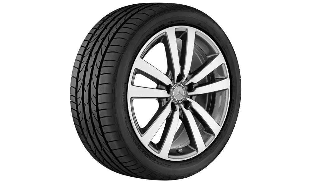 Cerchio a 5 doppie razze, 45,7 cm (18 pollici), lucido, SLK-SLC, 245/35 R18/, tremolit-metallico, A17240115007X44 Cerchio a 5 doppie razze, 45,7 cm (18 pollici), lucido, SLK-SLC, 245/35 R18/, tremolit-metallico, A17240115007X44