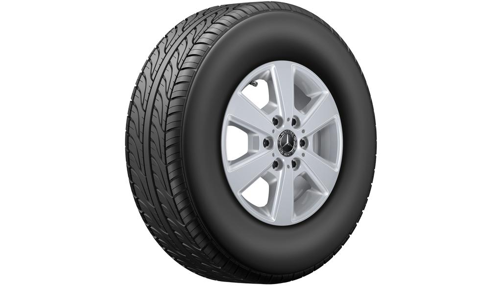 6-spaaks velg, vanadiumzilver, Continental, VanContact Camper, 225/75 R16 118R C, all-season, Q440761110000