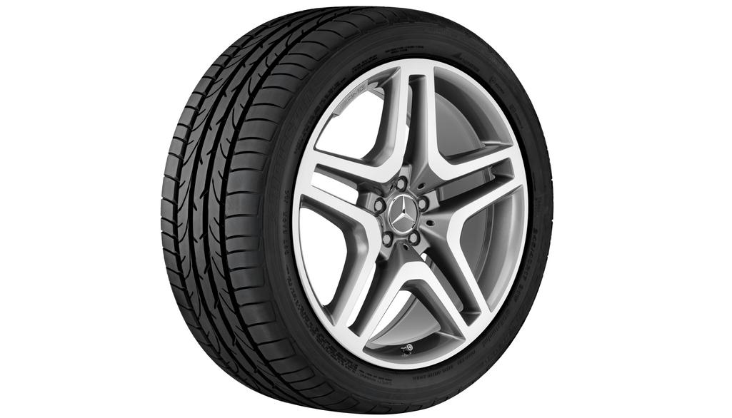 AMG 5-twin-spoke wheel, 53.3 cm (21-inch), high-sheen, GL-GLS/ M-GLE-Class, 295/40 R21/, titanium gray, A16640125027X21 AMG 5-twin-spoke wheel, 53.3 cm (21-inch), high-sheen, GL-GLS/ M-GLE-Class, 295/40 R21/, titanium gray, A16640125027X21