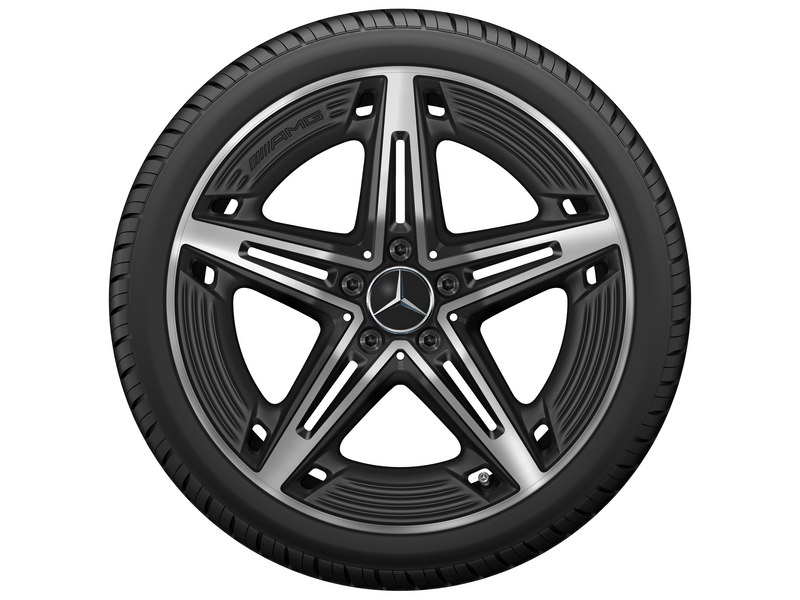 AMG 5-Speichen-Rad, 48,3 cm (19 Zoll), glanzgedreht, CLA/ A-Klasse, 245/35 R19/, schwarz matt, A17740145007X36