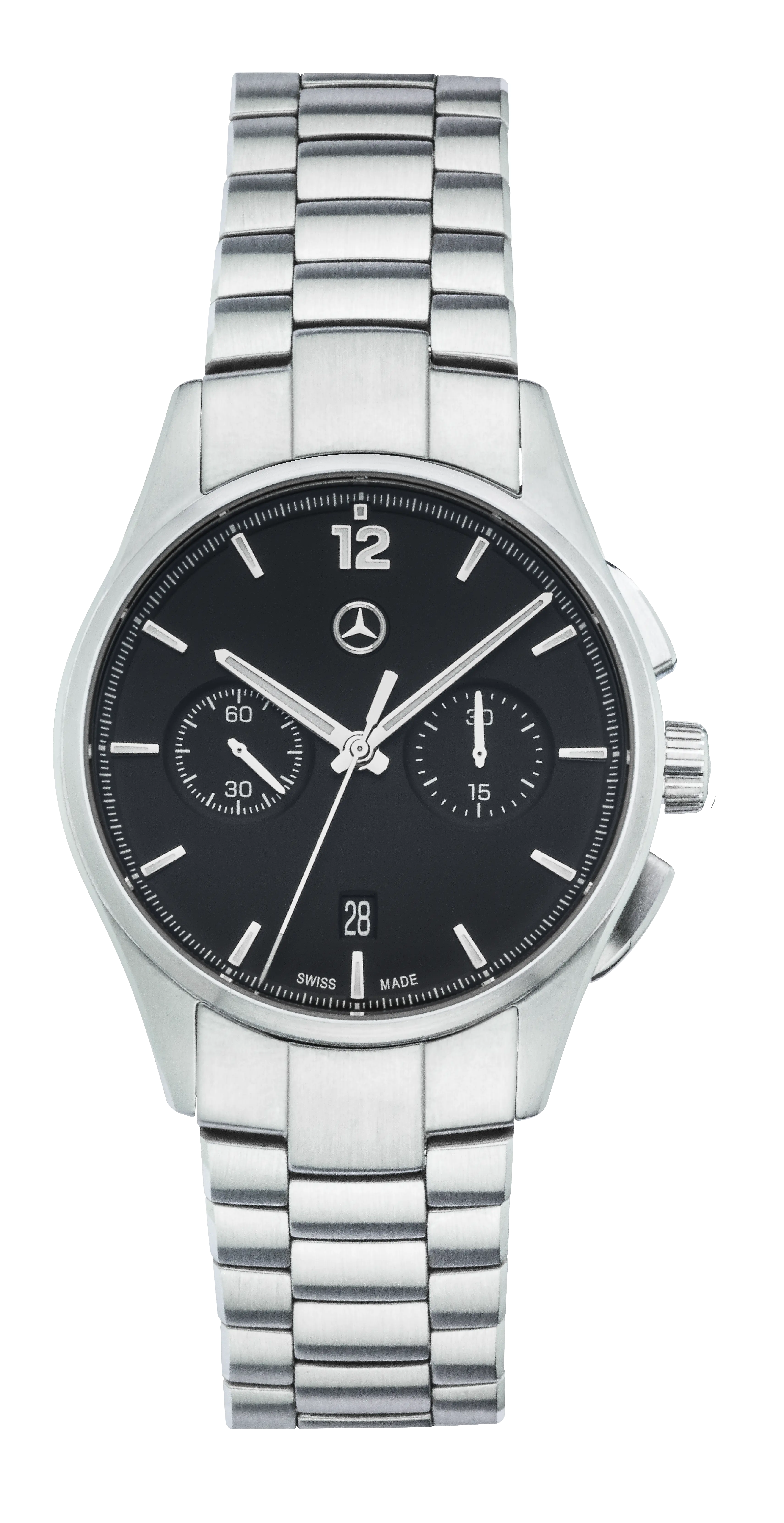 Automatikchronograph Herren, Mercedes-Benz, Business, schwarz / silberfarben, Edelstahl, B67960049 Automatikchronograph Herren, Mercedes-Benz, Business, schwarz / silberfarben, Edelstahl, B67960049