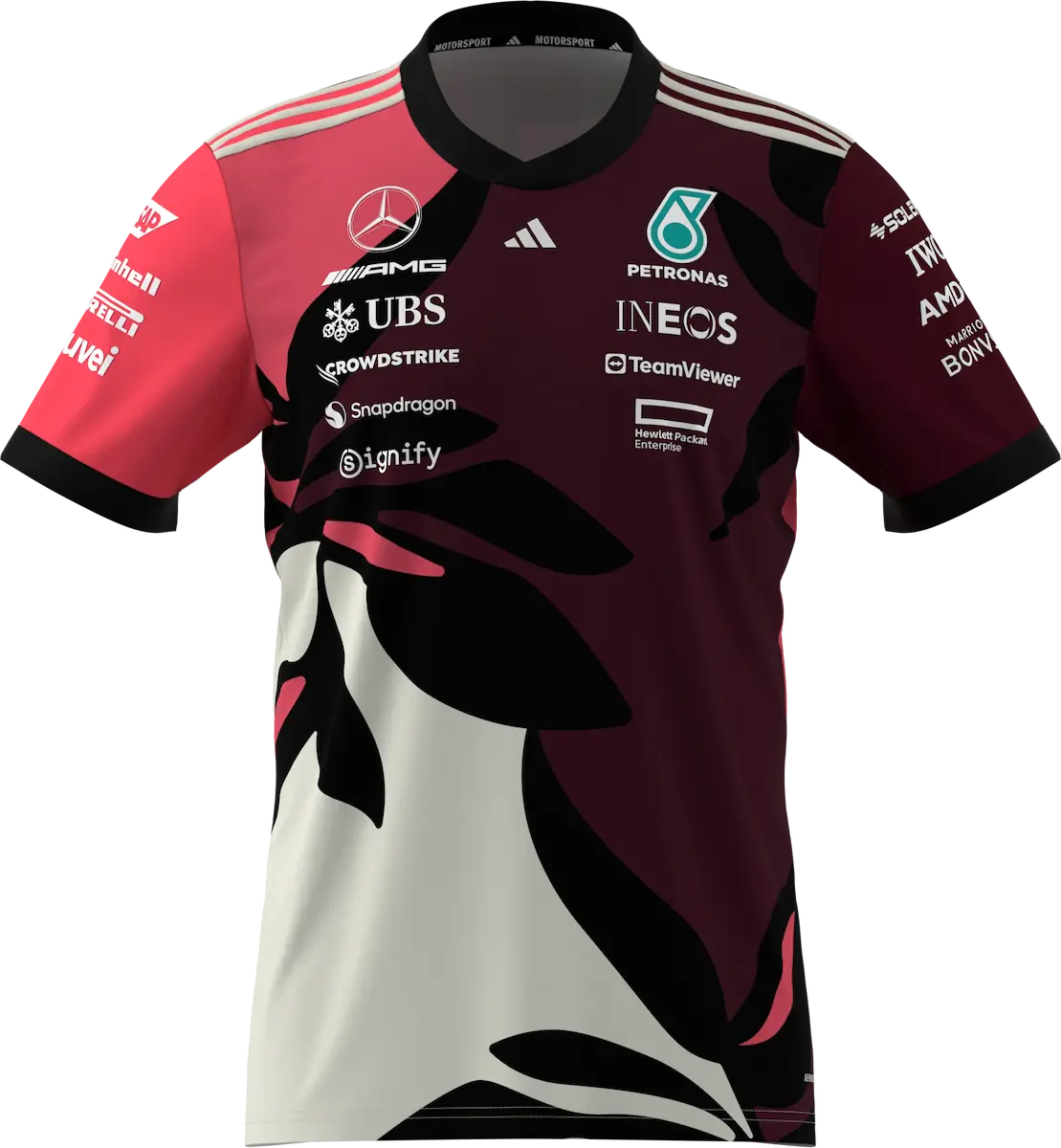 T-shirt men, driver, Mercedes-AMG F1, Special Edition Miami 2025, wine red, wine red, B67998352