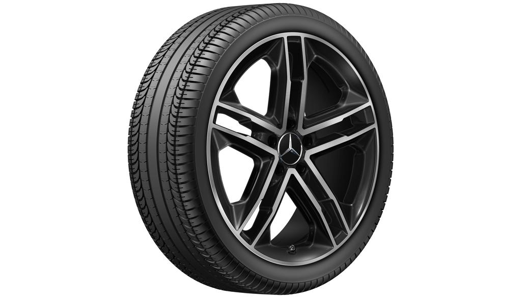 Cerchio a 5 doppie razze, 48,3 cm (19 pollici), lucido, Classe CLA/ Classe B/ Classe A, 225/40 R19/, nero, A17740136007X23 Cerchio a 5 doppie razze, 48,3 cm (19 pollici), lucido, Classe CLA/ Classe B/ Classe A, 225/40 R19/, nero, A17740136007X23