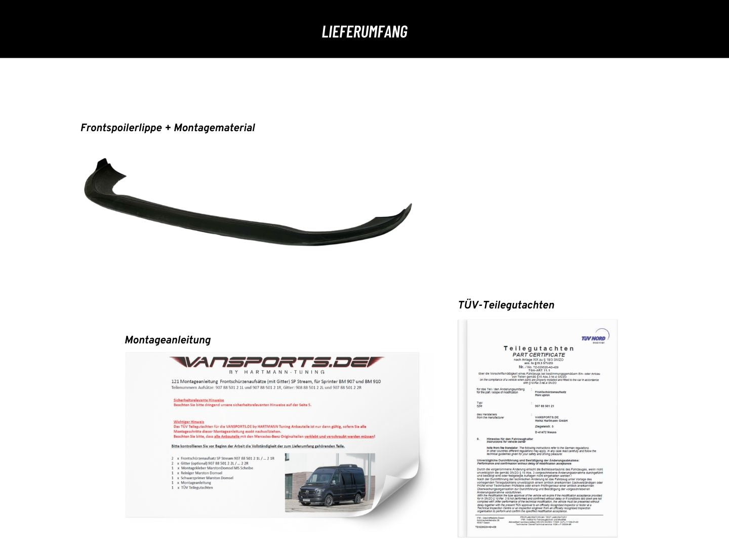 Frontspoilerlippe für Mercedes-Benz Vito/ V-Klasse 447 (ab Facelift 2024), VS-447885012D