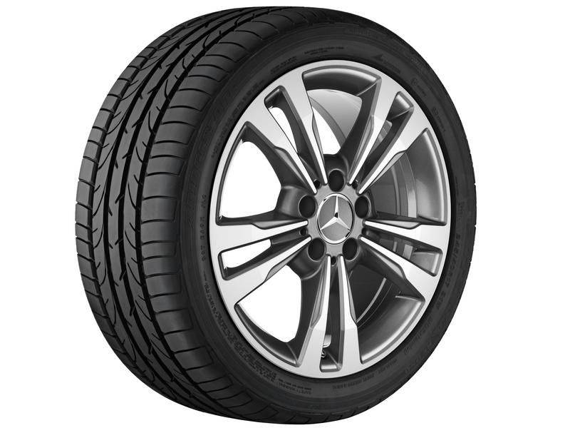 5-twin-spoke wheel, 48.3 cm (19-inch), high-sheen, S-Class, 245/45 R19/, gray Himalaya, A22240113027X21