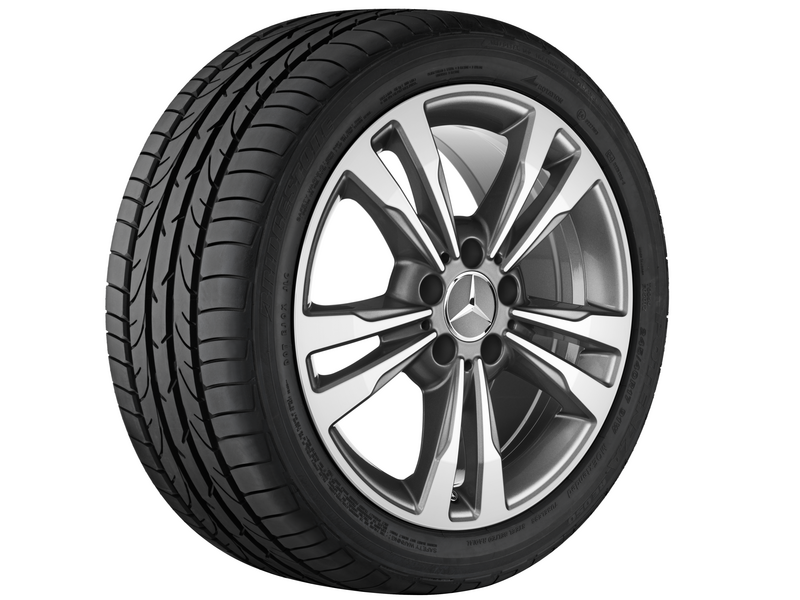 Cerchio a 5 doppie razze, 45,7 cm (18 pollici), lucido, Classe E, 235/40 R18/, grigio Himalaya, A20740129027X21 Cerchio a 5 doppie razze, 45,7 cm (18 pollici), lucido, Classe E, 235/40 R18/, grigio Himalaya, A20740129027X21