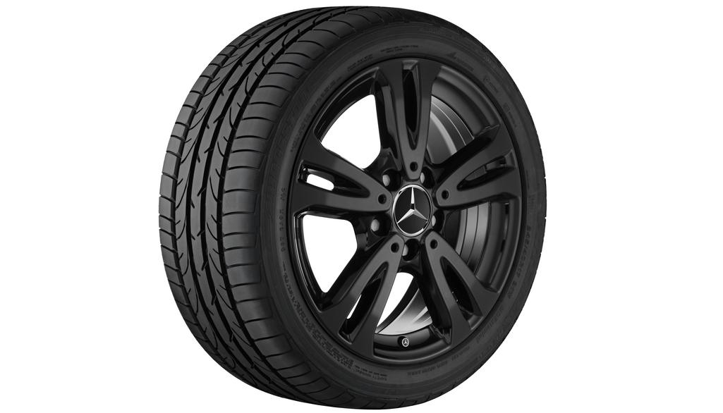 5-Doppelspeichen-Rad Schwarz, Continental, ContiEcoContact 5 MO, 205/55 R16 91V, Sommer, Q44024111146A