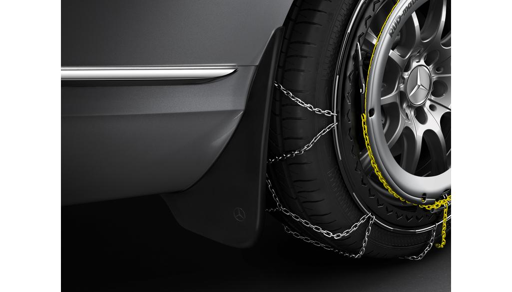 Mud flaps, rear set, C-Class, black, A2058900178