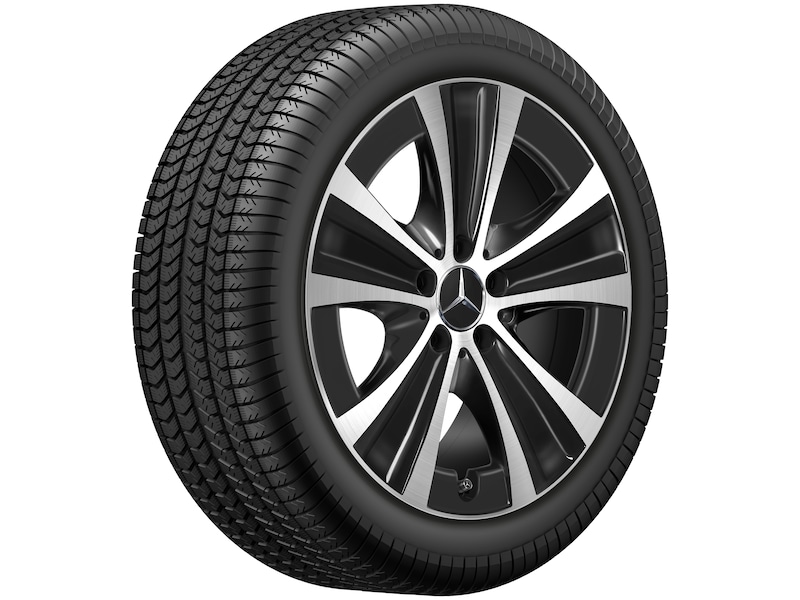 5-Speichen-Rad, 45,7 cm (18 Zoll), glanzgedreht, E-Klasse, 275/40 R18/, schwarz, A21340153007X23