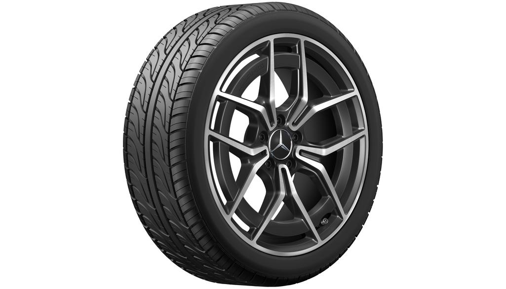 AMG 5-twin-spoke wheel, 48.3 cm (19-inch), high-sheen, E-Class, 275/35 R19/, black, A21340166007X23