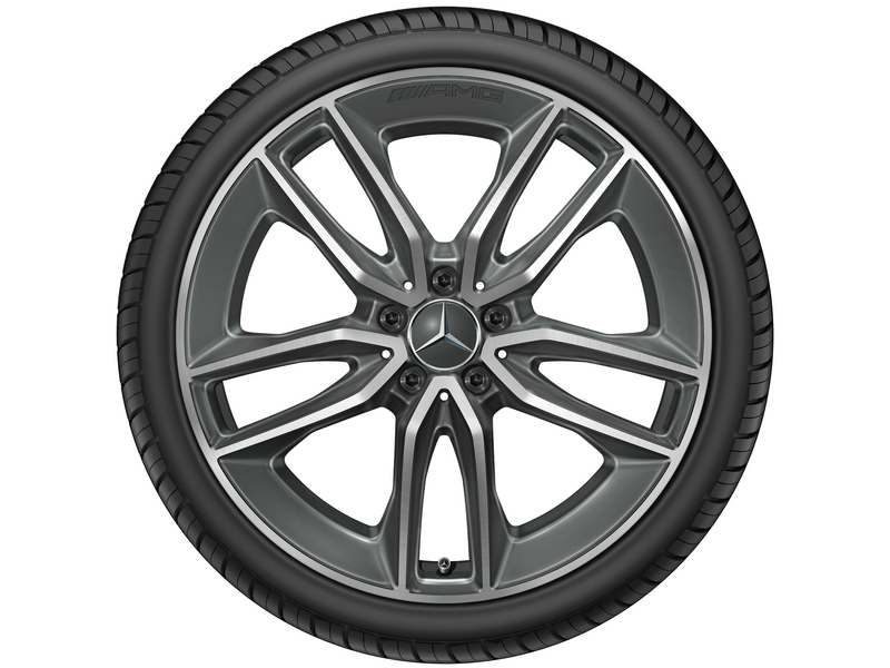 AMG 5-twin-spoke wheel, 50.8 cm (20-inch), high-sheen, E-Class, 245/35 R20/, tantalum gray, A21340149007Y51