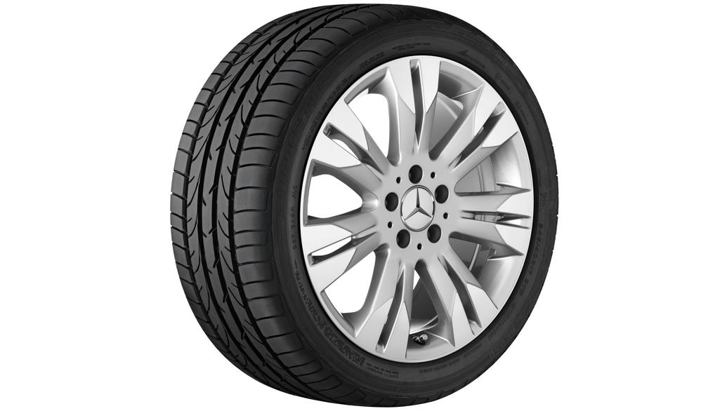 Cerchio a 7 doppie razze, 45,7 cm (18 pollici), Classe S/CL, 275/45 R18/, argento titanio, B66474576 Cerchio a 7 doppie razze, 45,7 cm (18 pollici), Classe S/CL, 275/45 R18/, argento titanio, B66474576