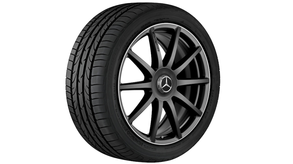 AMG Schmiederad im 10-Speichen-Design, 50,8 cm (20 Zoll), Felgenhorn glanzgedreht, S-Klasse, 255/40 R20/, schwarz matt, A22240106007X36 AMG Schmiederad im 10-Speichen-Design, 50,8 cm (20 Zoll), Felgenhorn glanzgedreht, S-Klasse, 255/40 R20/, schwarz matt, A22240106007X36