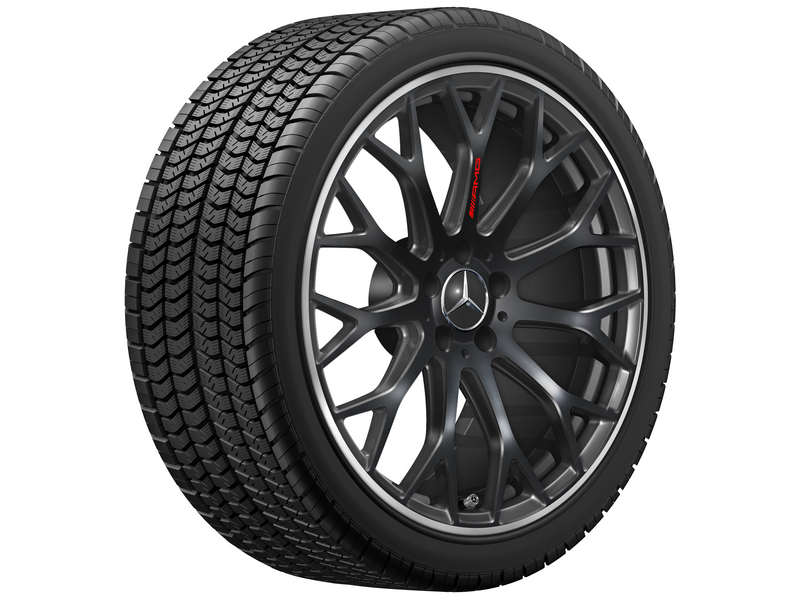 AMG Schmiederad, im Kreuzspeichen-Design, 50,8 cm (20 Zoll), Felgenhorn glanzgedreht, C-Klasse, 265/35 R20/, schwarz matt, A20640131007X71