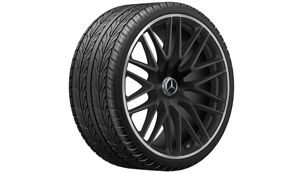 AMG Schmiederad im Vielspeichen-Design, 58,4 cm (23 Zoll), Felgenhorn glanzgedreht, GLS, 325/35 R23/, schwarz matt, A16740186007X71