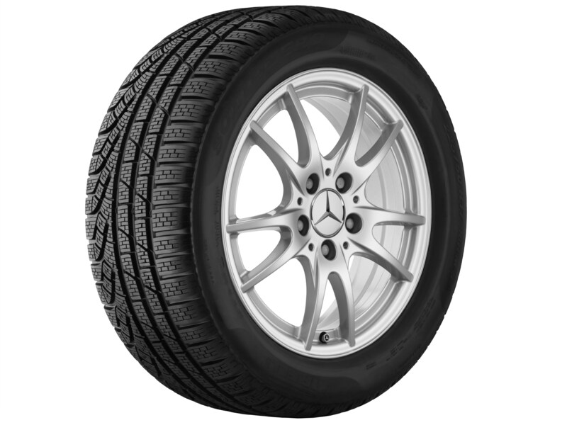 5-Doppelspeichen-Rad, 40,6 cm (16 Zoll), CLA/ B-Klasse/ A-Klasse, 205/55 R16/, championsilber, A24640113029782