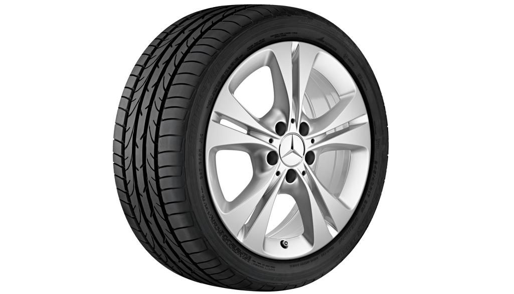 Cerchio a 5 doppie razze, 43,2 cm (17 pollici), Classe C, 225/50 R17/, argento vanadio, A20540143007X45 Cerchio a 5 doppie razze, 43,2 cm (17 pollici), Classe C, 225/50 R17/, argento vanadio, A20540143007X45