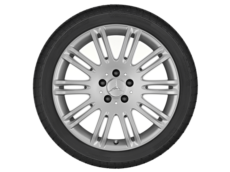 10-twin-spoke wheel, 45.7 cm (18-inch), E-Class, 245/40 R18/, titanium silver, B66474509