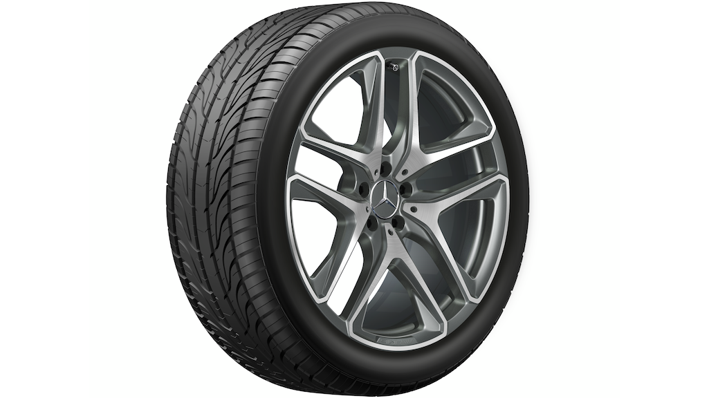 Mercedes-Benz Genuine AMG 5-twin-spoke complete winter wheel, titanium gray, high-sheen, Continental, WinterContact TS 870 P MO1, 275/45 R21 110 V XL, Winter, Q440301110600
