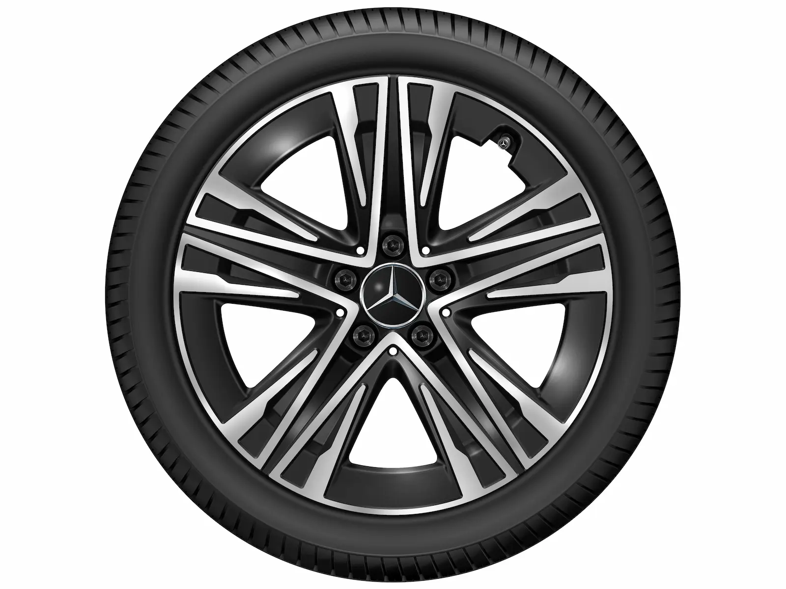 5-W-spoke wheel, Aero, 45.7 cm (18 inch), 9 J x 18 ET 66, black, high-sheen, aluminum, A17440123007X23