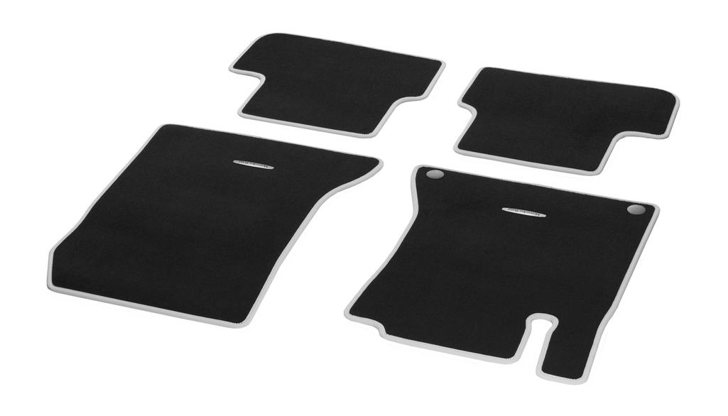 CLASSIC velour mats, set, 4-piece, (e.g. CLA/ B-Class/ A-Class), black, crystal gray, A11768081007N88