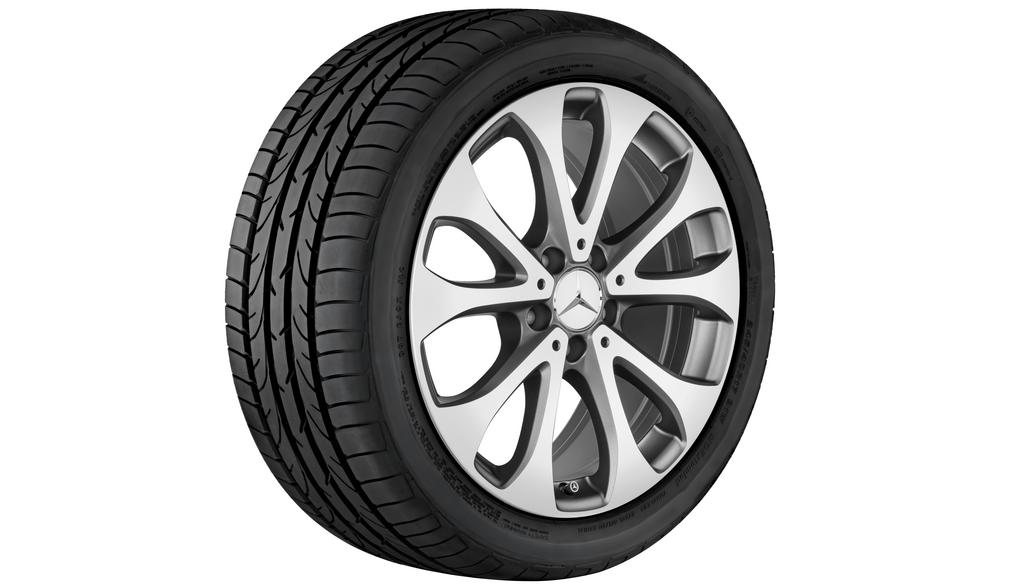 5-Doppelspeichen-Rad, 45,7 cm (18 Zoll), glanzgedreht, GLC, 235/60 R18/, grau Himalaya matt, A25340115007X69