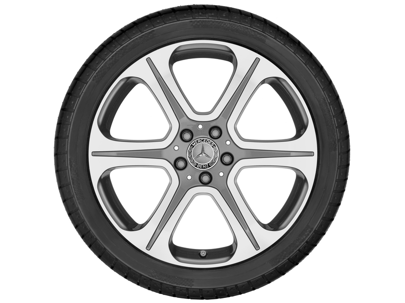 6-Speichen-Rad, 48,3 cm (19 Zoll), glanzgedreht, E-Klasse, 245/35 R19/, tremolit-metallic, A21340135007X44