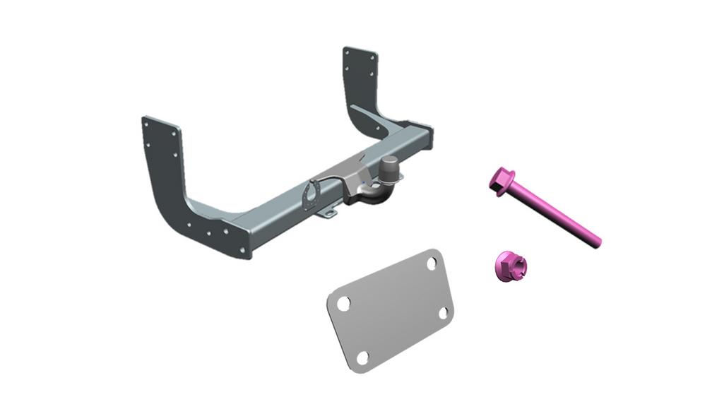 Trekhaak, dwarsbalk, voor KAWA/KOMBI A1-A4 als 3,0 t; 3,5 t; met 2 t en 2,8 trekvermogen, Sprinter, zwart, A9073109500