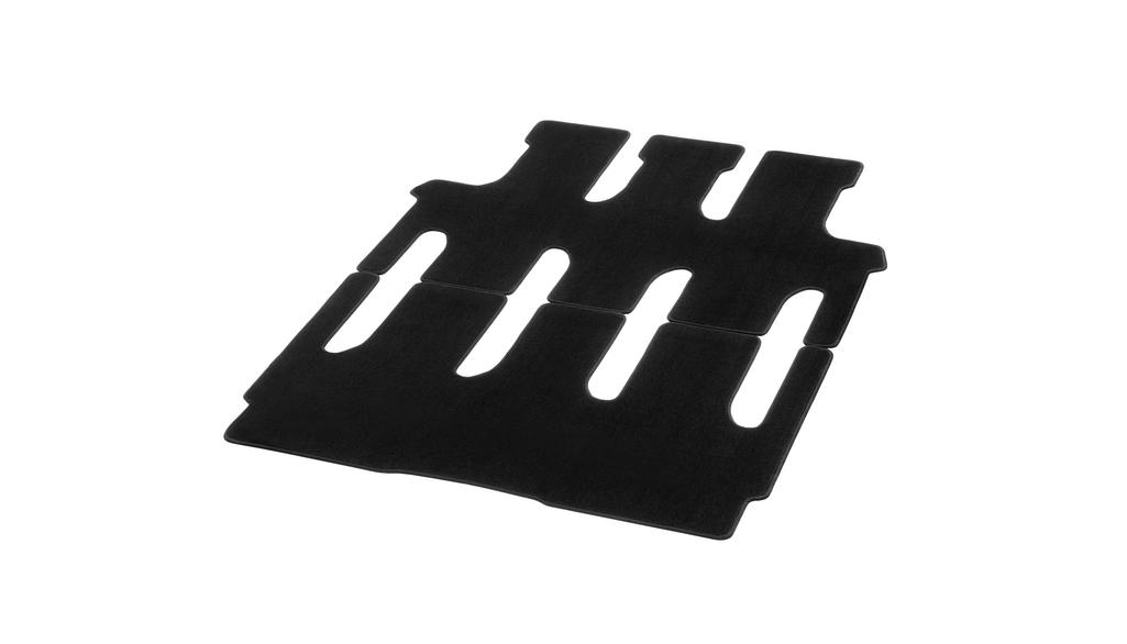 Veloursmatten, Fahrgastraum, mit Einfachschiene, 2 Schiebetüren (T19), 2-teilig, V-Klasse/EQV/ Vito/eVito, schwarz, A4476805502