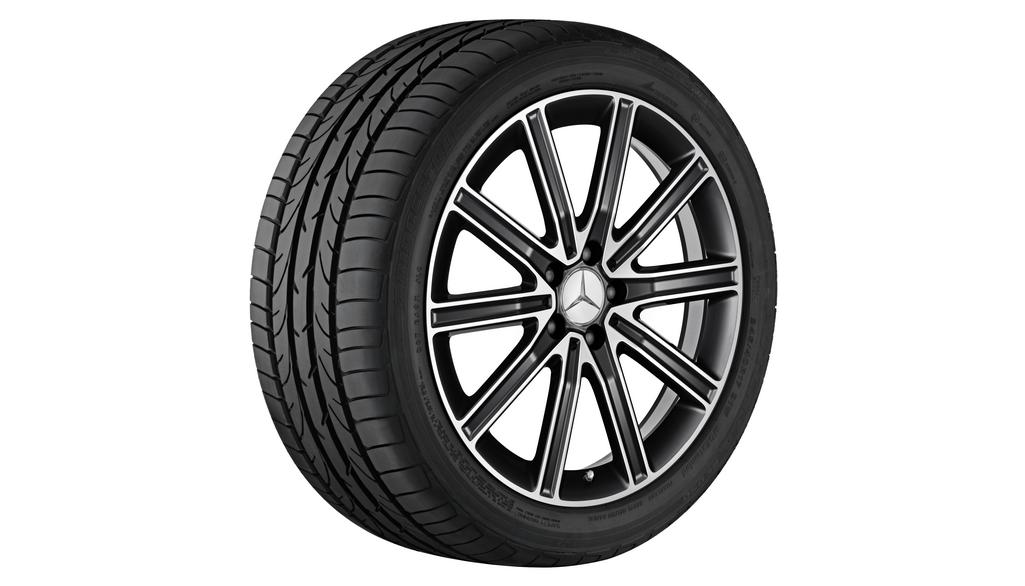 10-Speichen-Rad, 48,3 cm (19 Zoll), glanzgedreht, CLS, 255/35 R19/, schwarz, A21840108027X23