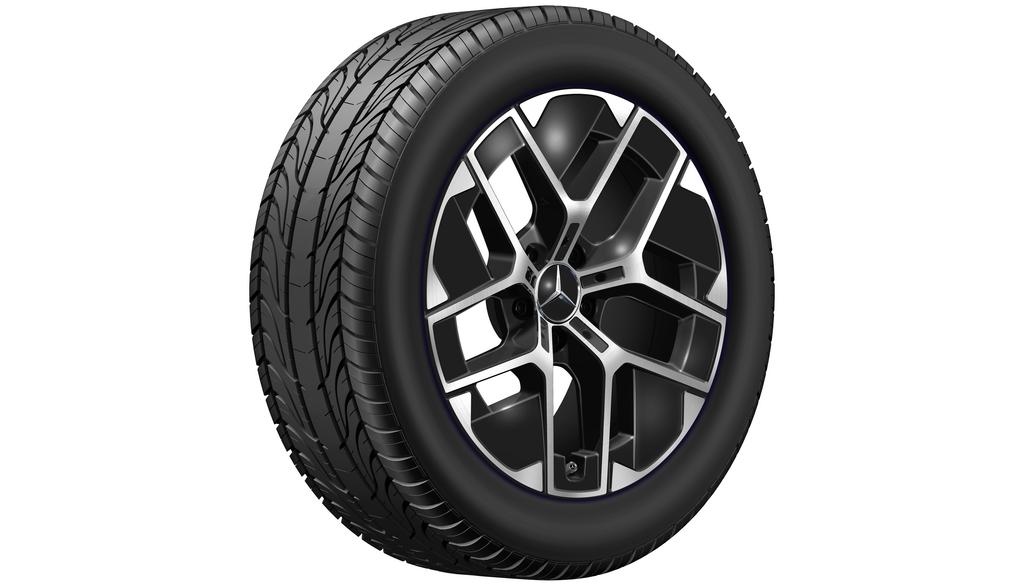 5-Y-Speichen-Rad, Aero, 45,7 cm (18 Zoll), glanzgedreht, GLC, 225/55 R18/, schwarz, A21440129007X23